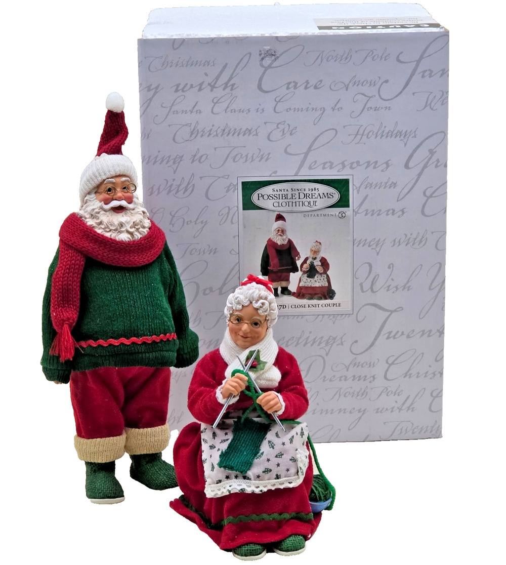 Department 56 Possible Dreams Close Knit Couple Santa & Mrs Claus 4027017D Boxed